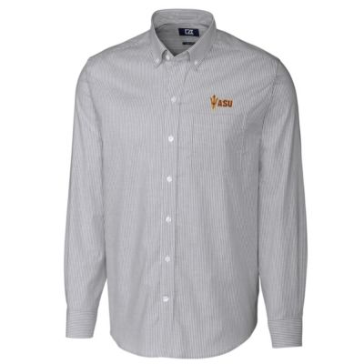 NCAA Arizona State Sun Devils Big & Tall Stretch Oxford Stripe Long Sleeve Button Down Shirt