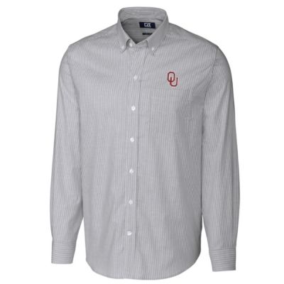 NCAA Oklahoma Sooners Big & Tall Stretch Oxford Stripe Long Sleeve Button Down Shirt