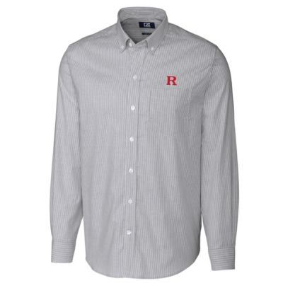 Rutgers Scarlet Knights NCAA Rutgers Knights Big & Tall Stretch Oxford Stripe Long Sleeve Button Down Shirt