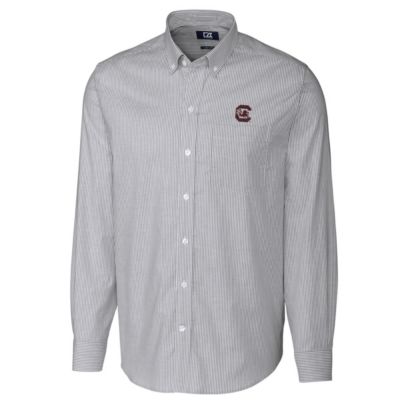 NCAA South Carolina Gamecocks Big & Tall Stretch Oxford Stripe Long Sleeve Button Down Shirt