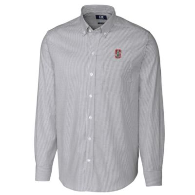 Stanford Cardinal NCAA Stanford Big & Tall Stretch Oxford Stripe Long Sleeve Button Down Shirt