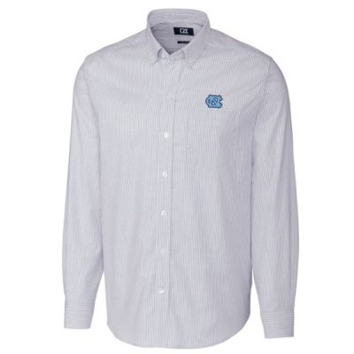 NCAA Carolina North Tar Heels Big & Tall Stretch Oxford Stripe Long Sleeve Button Down Shirt