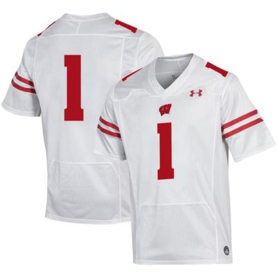 NCAA Under Armour #1 Wisconsin Badgers Premier Football Jersey