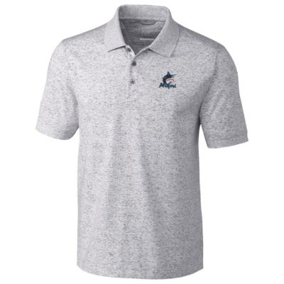 MLB Miami Marlins Advantage Polo Space Dye - Gray