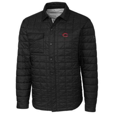 MLB Cincinnati Reds Rainier Shirt Full-Zip Jacket - Black