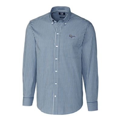 MLB Tampa Bay Rays Big & Tall Stretch Gingham Long Sleeve Button-Down Shirt