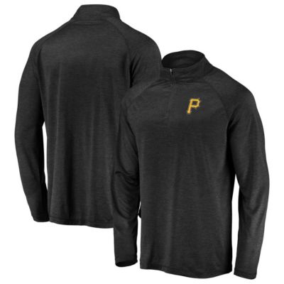 MLB Fanatics Pittsburgh Pirates Iconic Striated Primary Logo Raglan Quarter-Zip Pullover Jacket