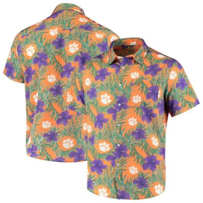 NCAA Clemson Tigers Floral Button-Up Shirt