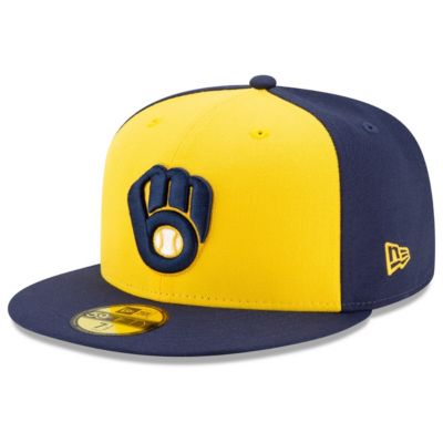 MLB Navy/Yellow Milwaukee Brewers Alternate Authentic Collection On-Field 59FIFTY Fitted Hat