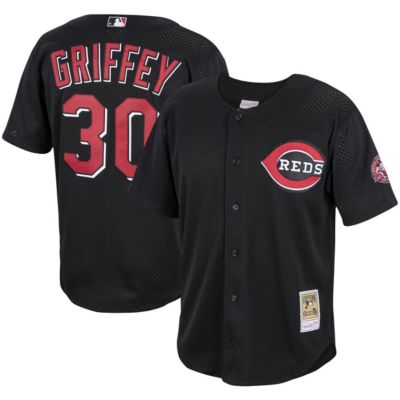 MLB Ken Griffey Jr. Cincinnati Reds Cooperstown Collection Mesh Batting Practice Button-Up Jersey