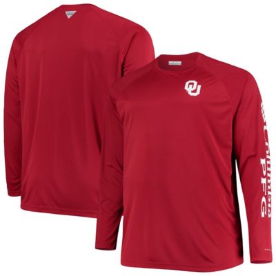 NCAA Oklahoma Sooners Big & Tall Terminal Tackle Raglan Omni-Shade Long Sleeve T-Shirt
