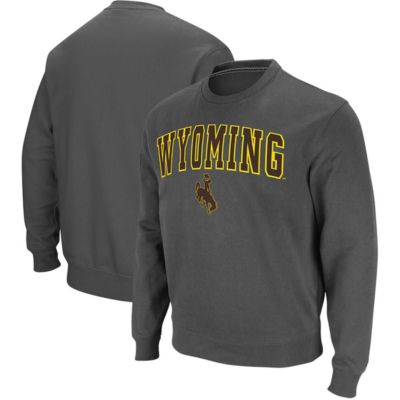 NCAA Wyoming Cowboys Arch & Logo Tackle Twill Pullover Sweatshirt