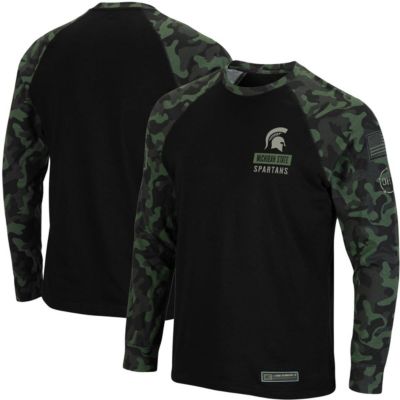 NCAA Michigan State Spartans OHT Military Appreciation Raglan Long Sleeve T-Shirt