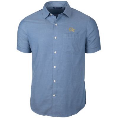 Georgia Tech Yellow Jackets NCAA Windward Twill Button-Up Short Sleeve Shirt