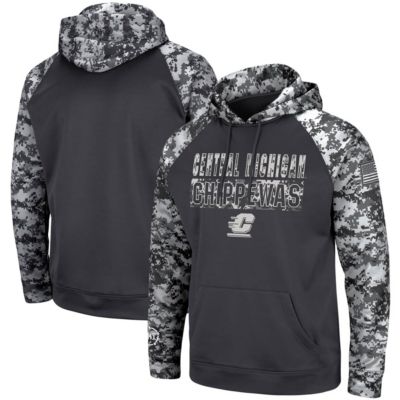 Central Michigan Chippewas NCAA Cent. Michigan Chippewas OHT Military Appreciation Digital Pullover Hoodie