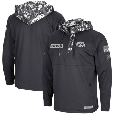 NCAA Iowa Hawkeyes OHT Military Appreciation Digi Quarter-Zip Hoodie