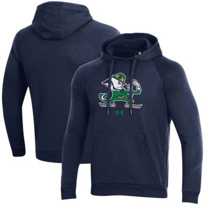 NCAA Under Armour Notre Dame Fighting Irish Mascot School Logo All Day Raglan Pullover Hoodie