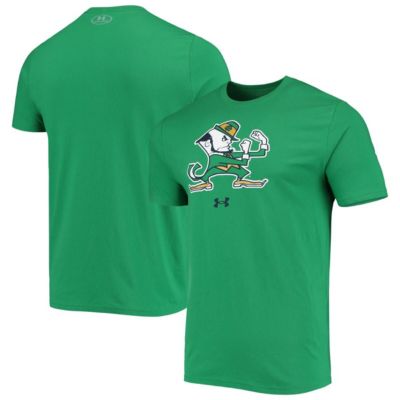 NCAA Under Armour Kelly Notre Dame Fighting Irish Mascot Logo Performance Cotton T-Shirt