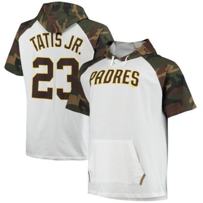 MLB Fernando Tatis Jr. White/Camo San Diego Padres Player Big & Tall Raglan Hoodie T-Shirt