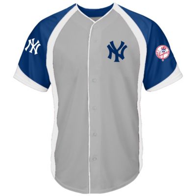 MLB New York Yankees Big & Tall Colorblock Full-Button Jersey