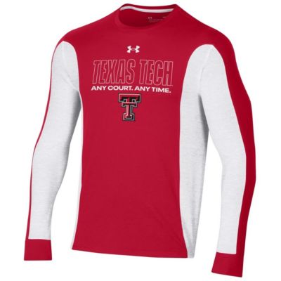 Texas Tech Red Raiders NCAA Under Armour Texas Tech Raiders On-Court Shooter Bench Long Sleeve T-Shirt