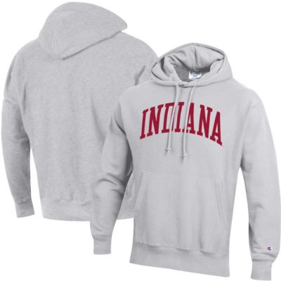 NCAA Heathered Indiana Hoosiers Team Arch Reverse Weave Pullover Hoodie