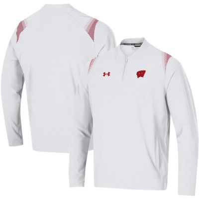 NCAA Under Armour Wisconsin Badgers 2021 Sideline Motivate Quarter-Zip Jacket