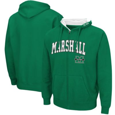 NCAA Kelly Marshall Thundering Herd Arch & Logo 3.0 Full-Zip Hoodie