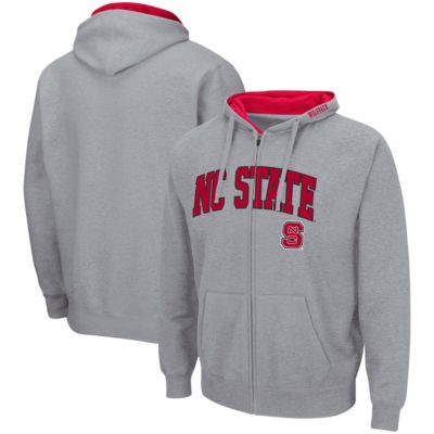 NCAA Heathered NC State Wolfpack Arch & Logo 3.0 Full-Zip Hoodie