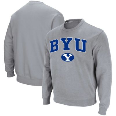 NCAA ed BYU Cougars Team Arch & Logo Tackle Twill Pullover Sweatshirt