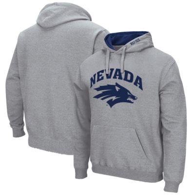 NCAA Heathered Nevada Wolf Pack Arch and Logo Pullover Hoodie