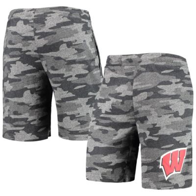 NCAA Charcoal/Gray Wisconsin Badgers Backup Terry Jam Lounge Shorts