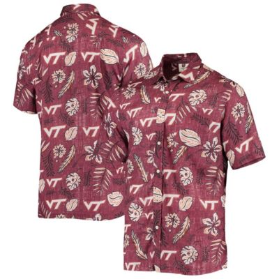 NCAA Virginia Tech Hokies Vintage Floral Button-Up Shirt