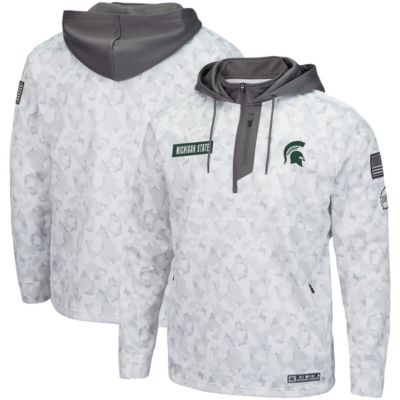 NCAA Arctic Michigan State Spartans OHT Military Appreciation Quarter-Zip Hoodie