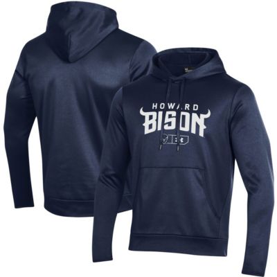 NCAA Under Armour Howard Bison Logo Lockup Fleece Performance Pullover Hoodie