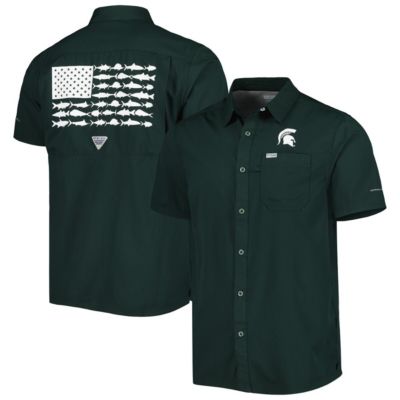 NCAA PFG Michigan State Spartans Slack Tide Camp Button-Up Shirt