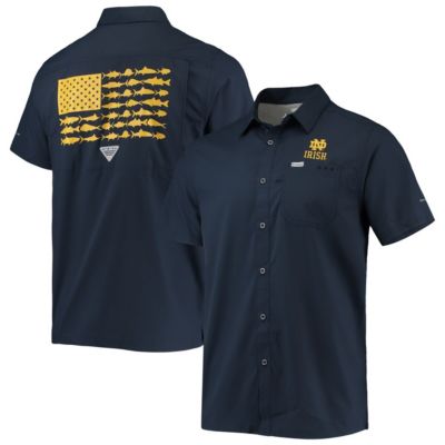 NCAA PFG Notre Dame Fighting Irish Slack Tide Camp Button-Up Shirt