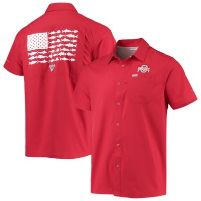 NCAA PFG Ohio State Buckeyes Slack Tide Camp Button-Up Shirt