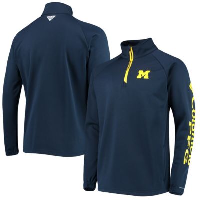 NCAA Michigan Wolverines Terminal Tackle Fleece Raglan Omni-Shade Quarter-Zip Jacket