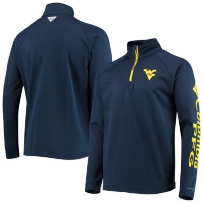 NCAA West Virginia Mountaineers Terminal Tackle Fleece Raglan Omni-Shade Quarter-Zip Jacket