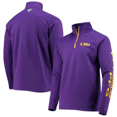 NCAA LSU Tigers Terminal Tackle Fleece Raglan Omni-Shade Quarter-Zip Jacket