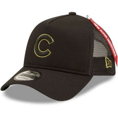 MLB x Alpha Industries Chicago Cubs A-Frame 9FORTY Trucker Snapback Hat