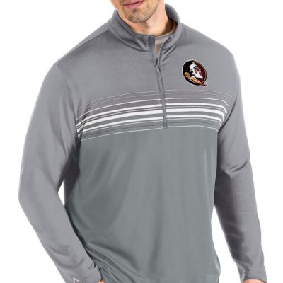 NCAA Steel/Gray Florida State Seminoles Pace Quarter-Zip Pullover Jacket