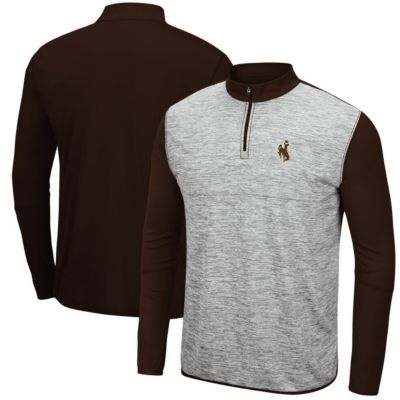 NCAA ed Gray/Brown Wyoming Cowboys Prospect Quarter-Zip Jacket