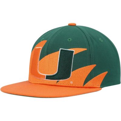 Miami (FL) Hurricanes NCAA Orange/Green Miami Hurricanes Sharktooth Snapback Hat