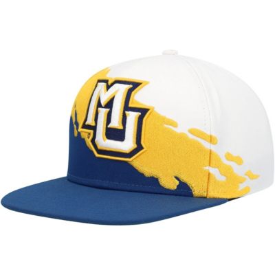 NCAA Navy/White Marquette Golden Eagles Paintbrush Snapback Hat