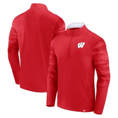 NCAA Fanatics Wisconsin Badgers Ringer Quarter-Zip Top