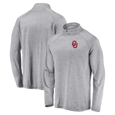 NCAA Fanatics Oklahoma Sooners Striated Raglan Lightweight Quarter-Zip Top