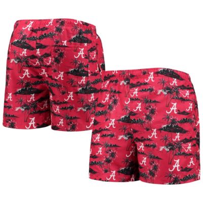 Alabama Crimson Tide NCAA Island Palm Swim Trunks