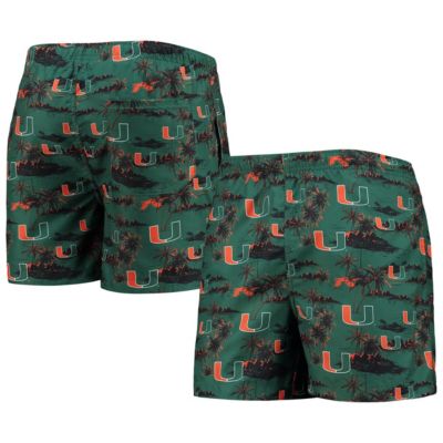 Miami (FL) Hurricanes NCAA Island Palm Swim Trunks